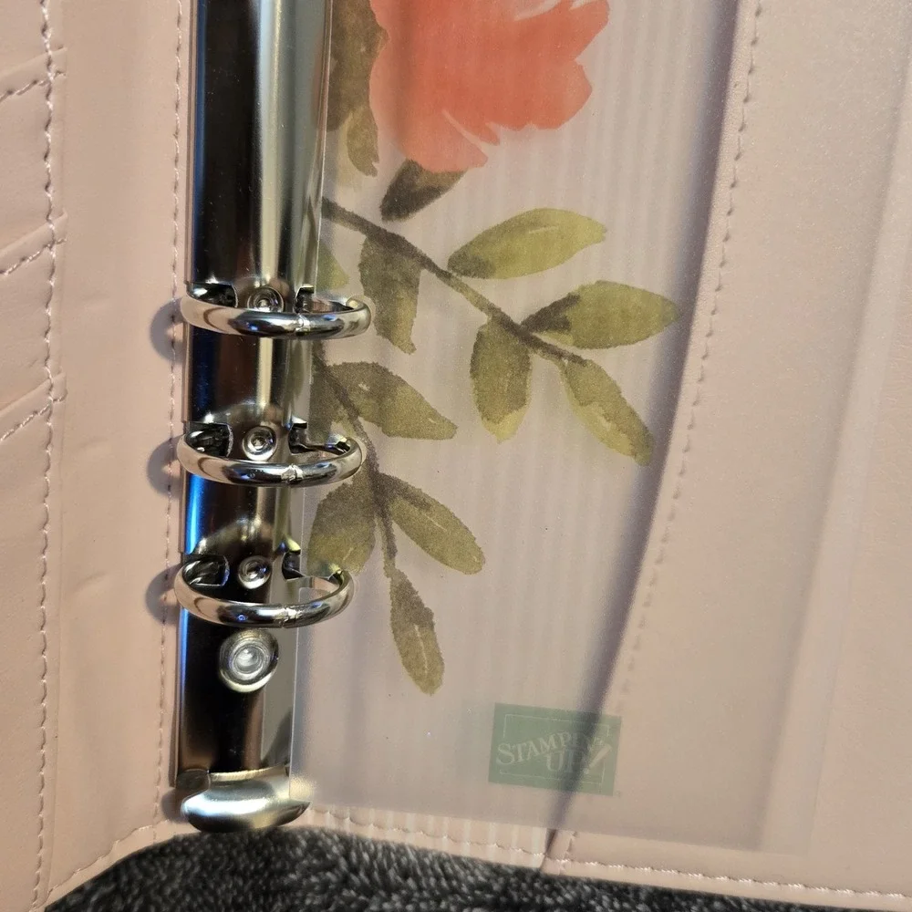 Stampin' Up! Floral 6 Ring Planner Binder Organizer Faux Leather Magnet Closure